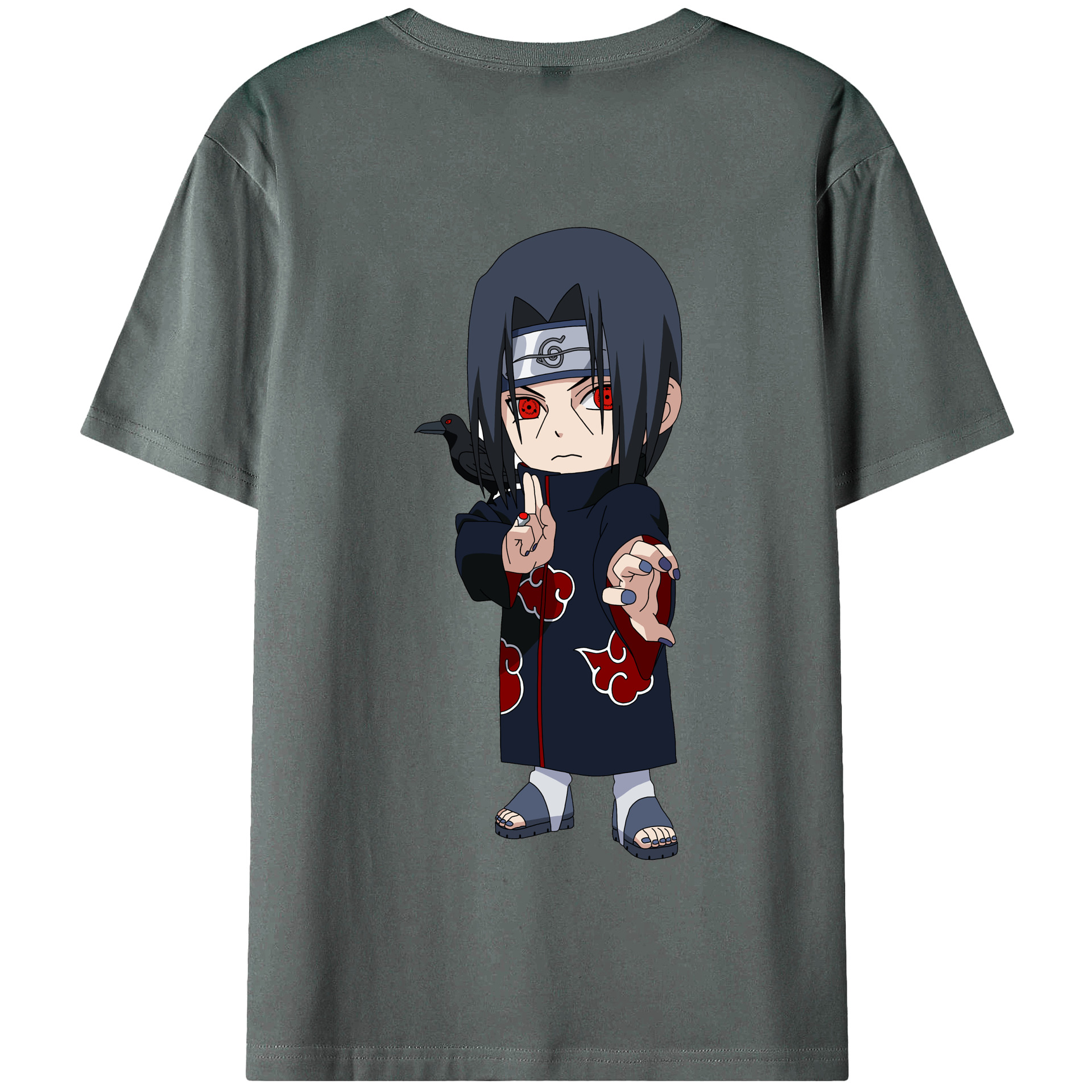 （画像用） NARUTO -ナルト- うちは イタチ Uchiha Itachi 綿100％半袖Tシャツ（背面プリント）